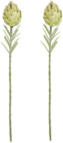 2pcs Artificial Artichokes with Stems for Home Decor