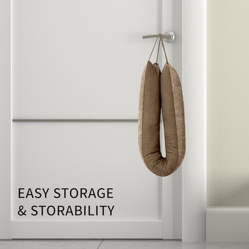 36 Inch Weighted Door Draft Stopper Heavy Under Door Noise Blocker Brown