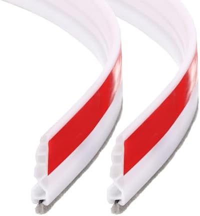 Uxcell Door Draft Stopper with Brush 2 Pcs Self-Adhesive for Bottom of Door White 3Ft