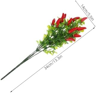 3pcs Lifelike Faux Red Chili Pepper Stems for Home Decor