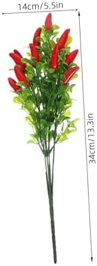 3pcs Lifelike Faux Red Chili Pepper Stems for Home Decor