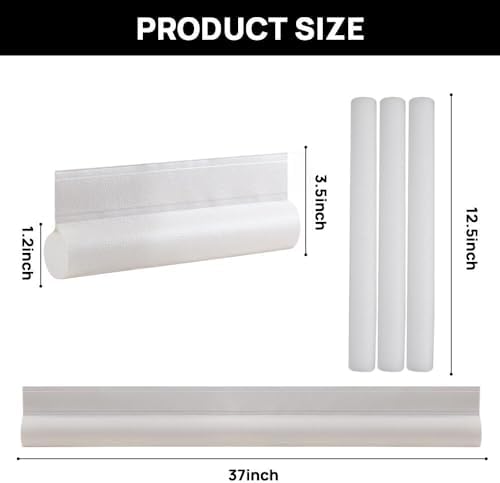 2 Pack Door Draft Stopper - 37 Inch Adjustable Under Door Blocker