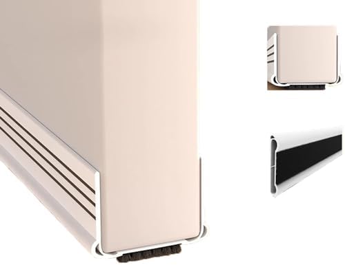 2Pack Door Draft Stopper with Felt Cloth and Rubber Seal