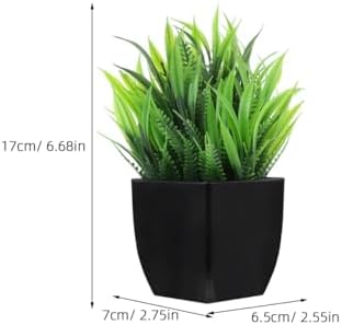 BESTYASH 4Pcs Small Faux Greenery in Black Pots Realistic Artificial Plants for Indoor Decor