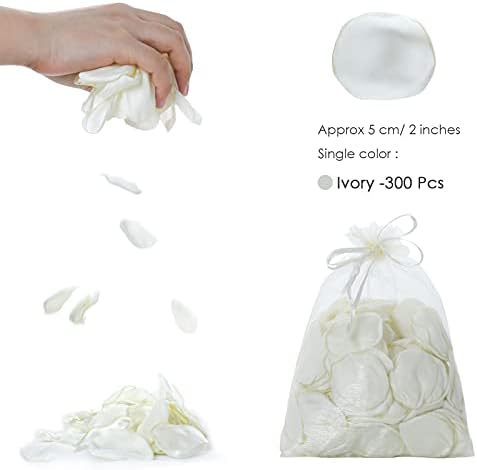 Artificial Ivory White Rose Petals 300pcs Reusable Silk Petals for Wedding Decor