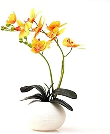 Artificial Flowers in Vase Silk Butterfly Orchid Bonsai Decor