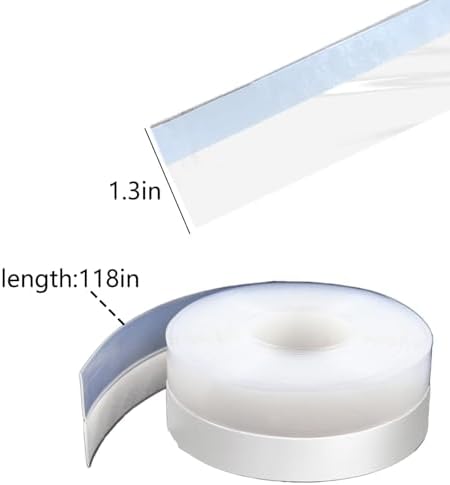 118 Inch Clear Silicone Door Seal Strip for Bathrooms and Doors