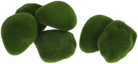 VICASKY 6pcs Artificial Moss Rocks for Home Decor Crafting