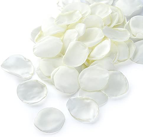 Artificial Ivory White Rose Petals 300pcs Reusable Silk Petals for Wedding Decor
