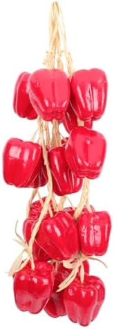 5Pcs Simulation Pepper String Artificial Vegetable Hanging Decor for Farmhouse Style and Photography Props