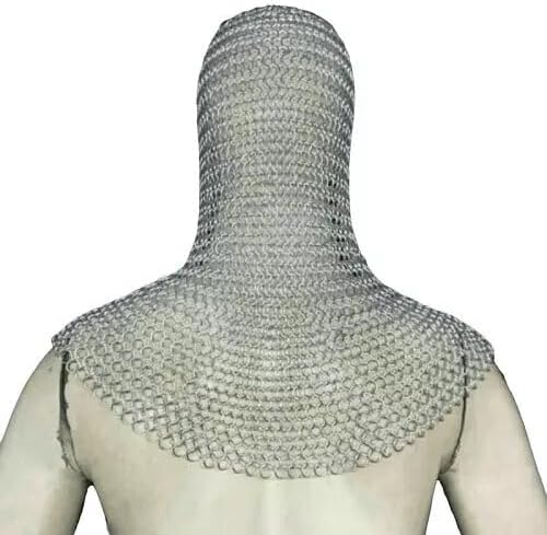 Aluminum Chainmail Hood 10mm Silver Adult