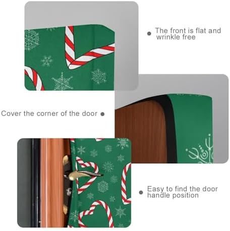Susiyo Christmas Candies Heart Door Cover Stretch Fabric for Home Party Decorations 32x79 in