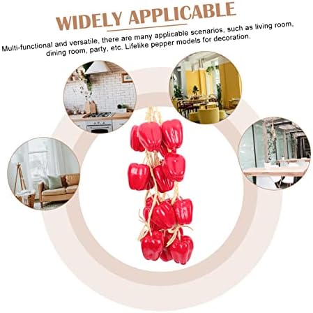 5Pcs Simulation Pepper String Artificial Vegetable Hanging Decor for Farmhouse Style and Photography Props