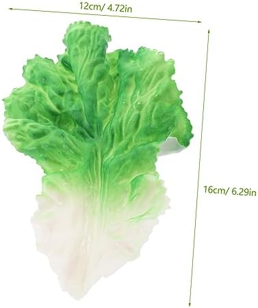 Magiclulu 5 Pcs Realistic Lettuce Leaf Props for Home Kitchen Decoration