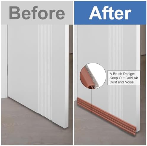 Uxcell 3-Pack Door Draft Stopper with Brush Self-Adhesive White