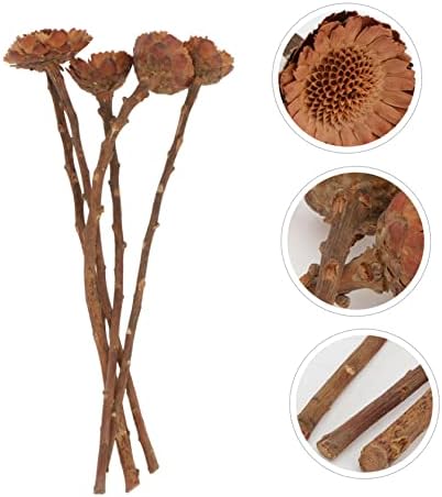 Amosfun 5Pcs Dried Sunflower Artificial Flowers for Decor