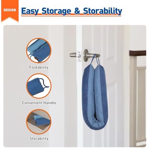 MAGZO Door Draft Stopper 36 Inch Blue Wind Blocker