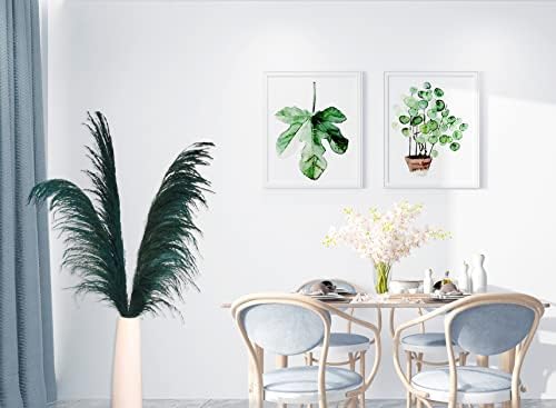 Teal Pampas Grass Decor Tall 4pcs Natural Dried Blue Floral with Aroma