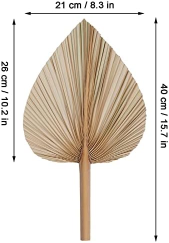 Rbenxia 4 Piece Dried Palm Leaves Heart Shaped Boho Fans for Holidays Weddings Parties and Baby Showers
