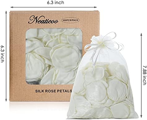 Artificial Ivory White Rose Petals 300pcs Reusable Silk Petals for Wedding Decor