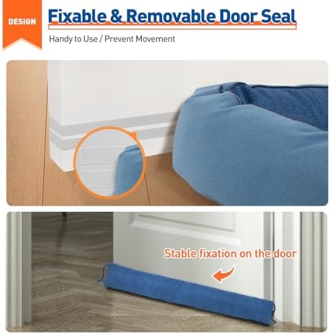 MAGZO Door Draft Stopper 36 Inch Blue Wind Blocker