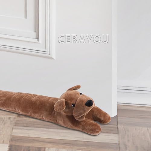 Cute Dog Door Draft Stopper 34 Inch Heavy Duty Decorative Soundproof Blocker