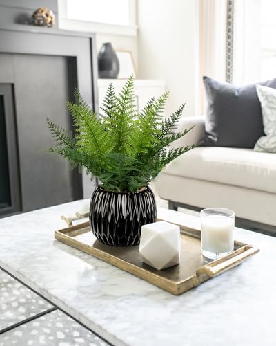 DILATATA Faux Plant 13 Artificial Potted Fern for Home Office Decor