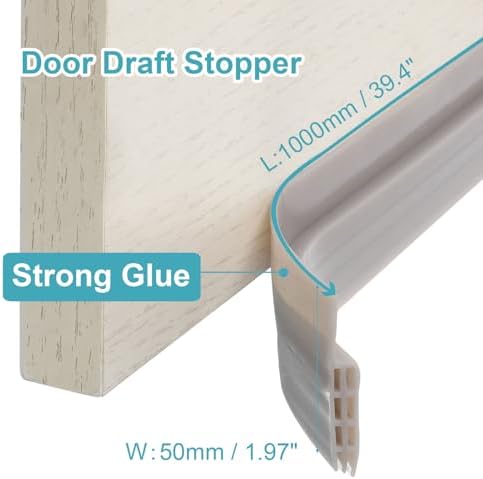 Uxcell Silicone Door Draft Stopper 1 Pcs Grey