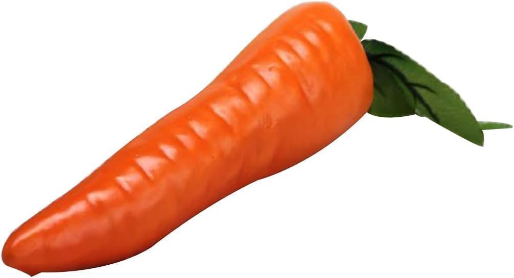 1Pc Orange Artificial Carrot Home Decor Reusable Plastic Vegetable