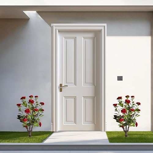 Artificial Camellia Tree 2 Pack 36 Inch Red