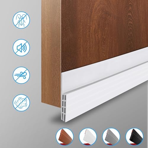 Ainiv 2 Pack Door Draft Stopper Weather Stripping Seal - White