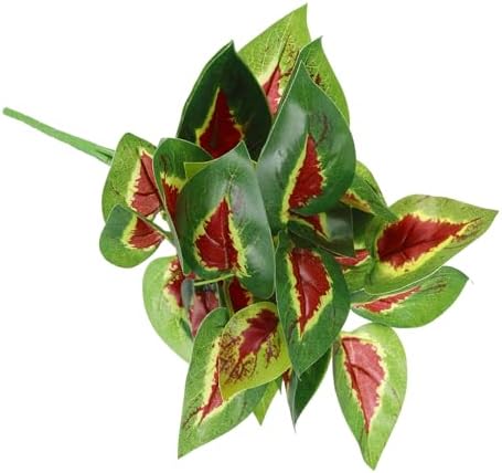 PATIKIL Artificial Greenery Plant Bundle 7pcs Green Red