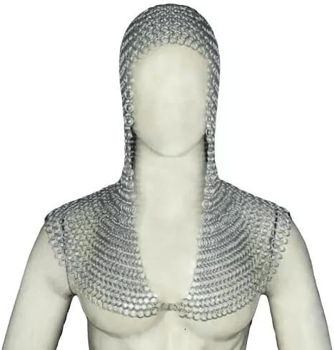 Aluminum Chainmail Hood 10mm Silver Adult