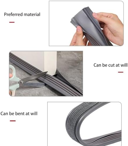 2Pack Door Draft Stopper with Felt Cloth and Rubber Seal