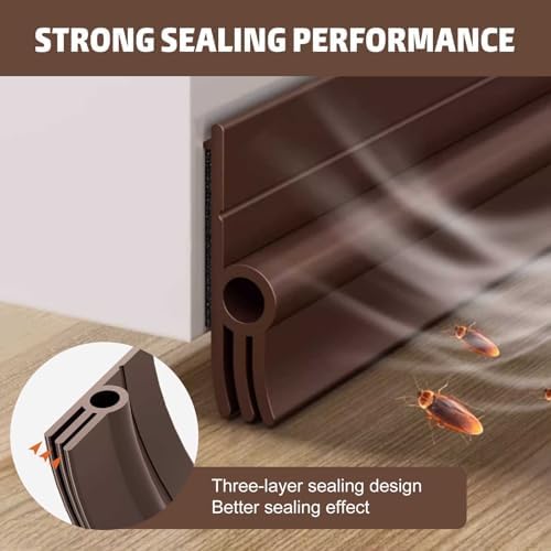 Under Door Draft Stopper with Adhesive Backing 39 Inch Length for Gap Sealing