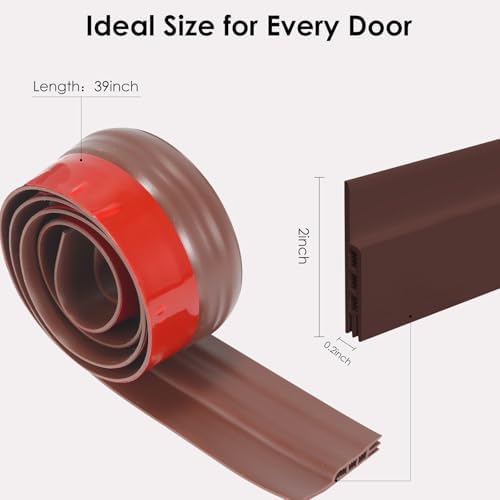 Xiaohemiao Draft Stopper 2 Pack - Silicone Door Sweep for Bottom of Door