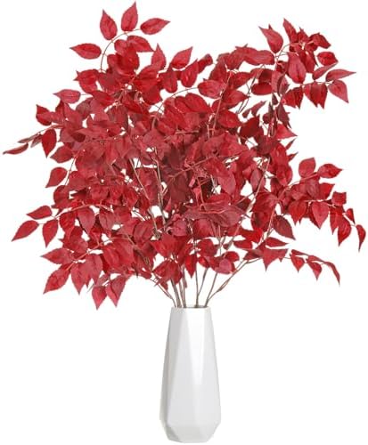 6pcs 39inch Artificial Cimicifuga Plant Leaves for Fall Decor