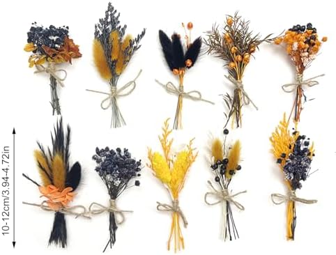 10 Pack Mini Dried Flower Bouquets for Crafts
