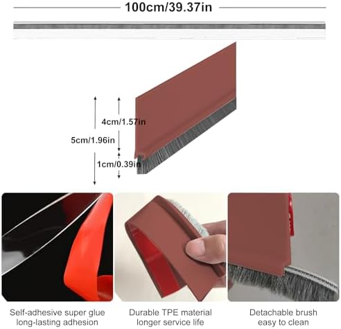 lafo Door Sweep for Bottom of Door Draft Stopper with Brush 39 L 2 W