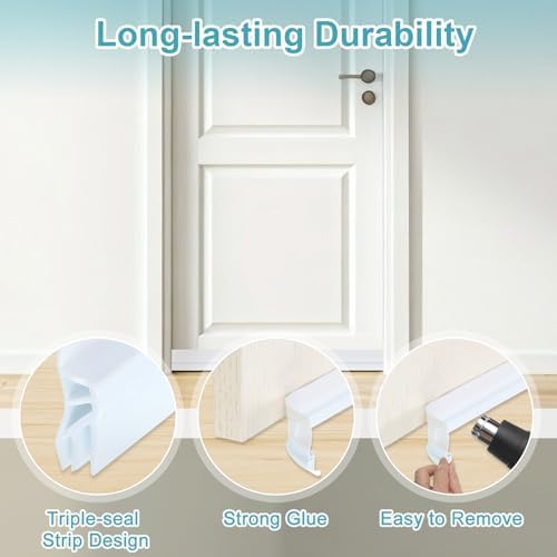 Uxcell Door Draft Stopper Weather Stripping Seal for Gaps White