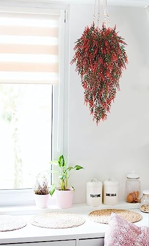 RECUTMS Artificial Lavender Hanging Plant with Pot