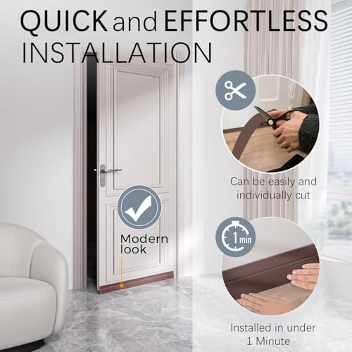 WUMUTI 2 Pack Door Draft Stoppers 2 Inch x 39 Inch Noise Insulating Seal - Brown