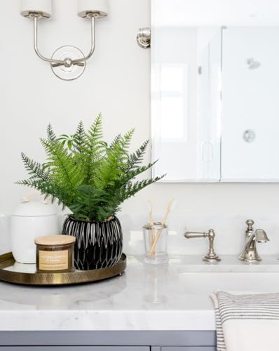 DILATATA Faux Plant 13 Artificial Potted Fern for Home Office Decor