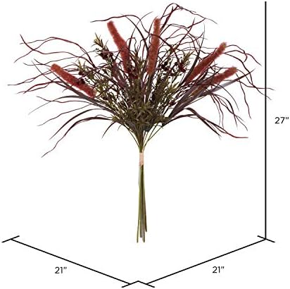 Vickerman Artificial Burgundy Euphorbia Grass Bush 27 Inch