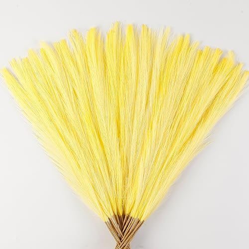 Light Yellow Faux Pampas Grass Decor 30 PCS 17 Inch