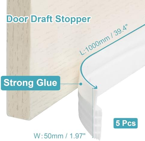 Uxcell 5 Pcs Silicone Door Draft Stopper for Exterior Interior Doors