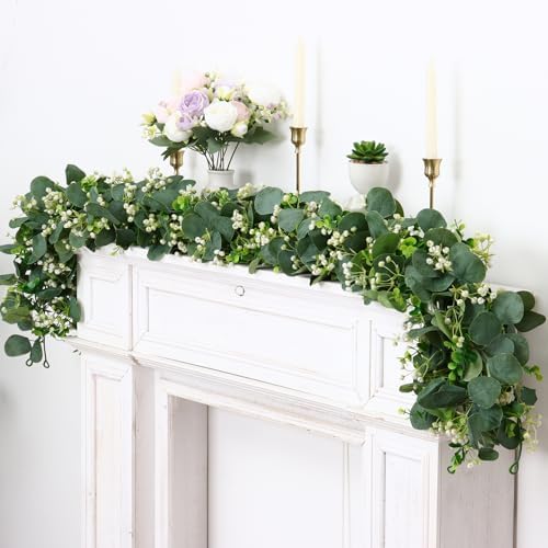 SOMYTING Eucalyptus Garland 2 Pack 59FT Artificial Decor