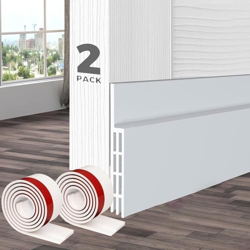 2PCS White Door Draft Blocker with Strong Adhesive