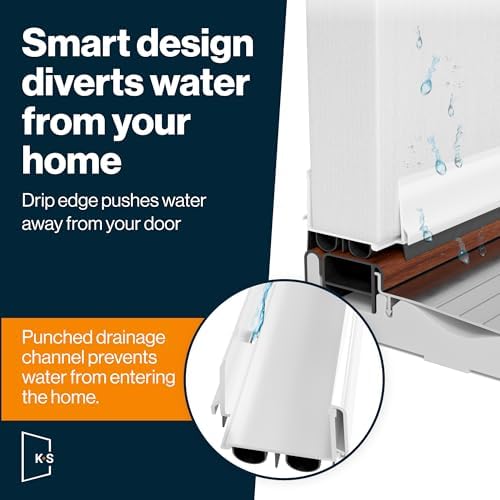 KS Hardware Adjustable Double Bubble Door Sweep 1 34 x 36 White 2 pk