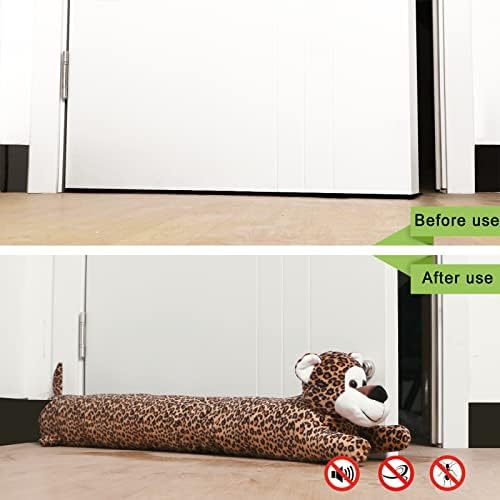36 Inch Heavy Duty Draft Stopper with Leopard Pattern